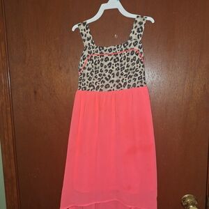 Leopard Print and Pink Kids Dress